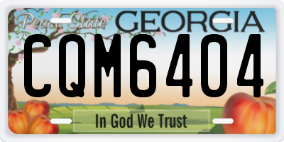 GA license plate CQM6404