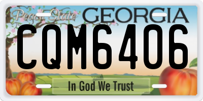 GA license plate CQM6406