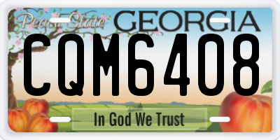 GA license plate CQM6408