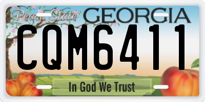 GA license plate CQM6411