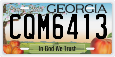 GA license plate CQM6413