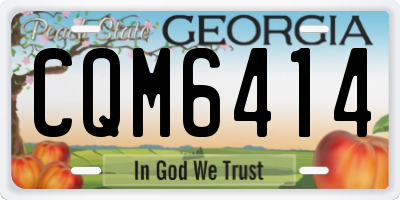 GA license plate CQM6414