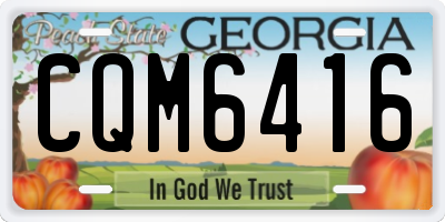 GA license plate CQM6416