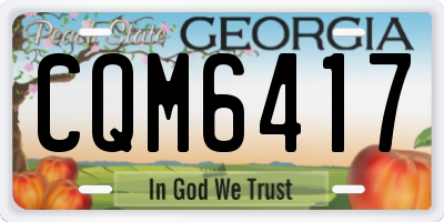 GA license plate CQM6417