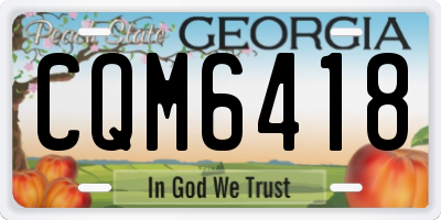 GA license plate CQM6418