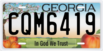 GA license plate CQM6419