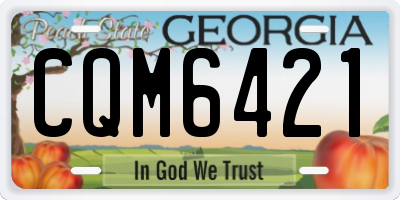 GA license plate CQM6421