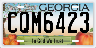 GA license plate CQM6423