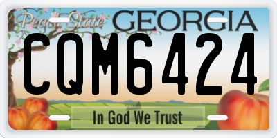 GA license plate CQM6424