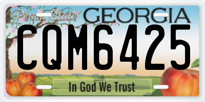 GA license plate CQM6425