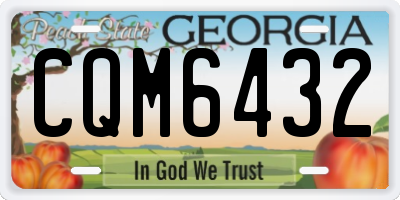GA license plate CQM6432