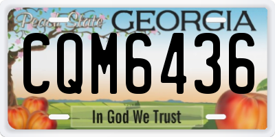 GA license plate CQM6436