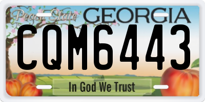 GA license plate CQM6443