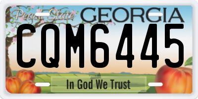 GA license plate CQM6445