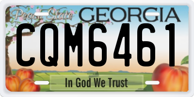 GA license plate CQM6461