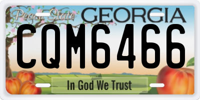 GA license plate CQM6466