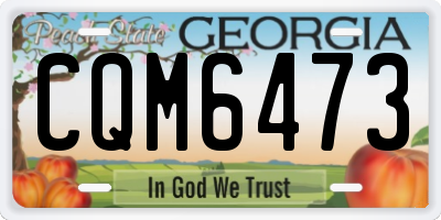 GA license plate CQM6473