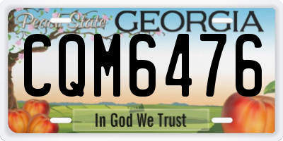 GA license plate CQM6476