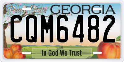 GA license plate CQM6482
