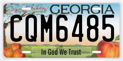 GA license plate CQM6485