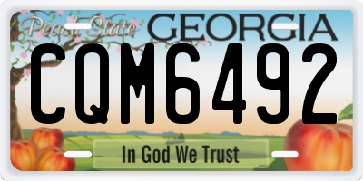 GA license plate CQM6492