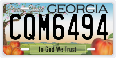 GA license plate CQM6494