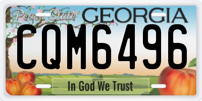 GA license plate CQM6496