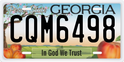 GA license plate CQM6498