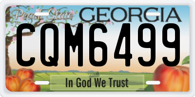GA license plate CQM6499