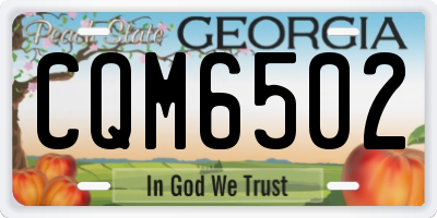 GA license plate CQM6502