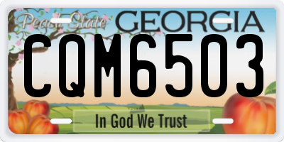 GA license plate CQM6503
