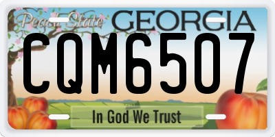 GA license plate CQM6507