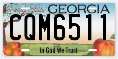 GA license plate CQM6511