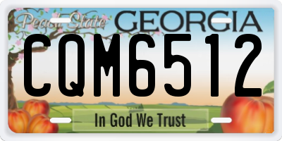 GA license plate CQM6512