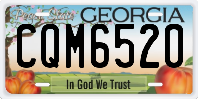 GA license plate CQM6520