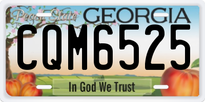 GA license plate CQM6525