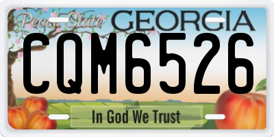 GA license plate CQM6526