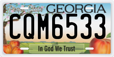 GA license plate CQM6533