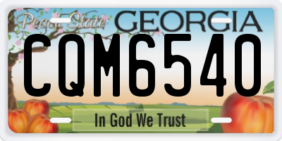 GA license plate CQM6540