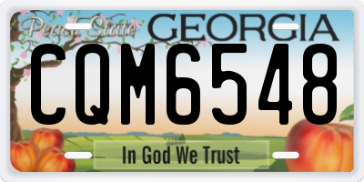 GA license plate CQM6548