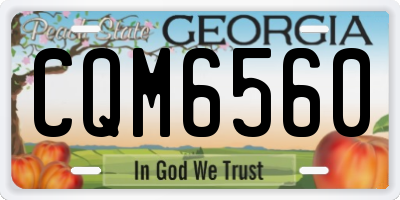 GA license plate CQM6560