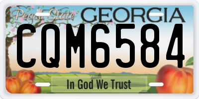 GA license plate CQM6584