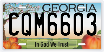 GA license plate CQM6603