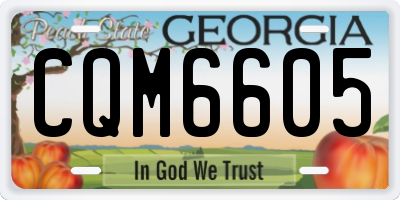 GA license plate CQM6605