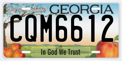 GA license plate CQM6612