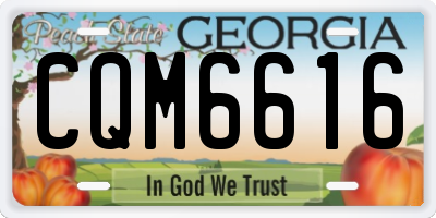 GA license plate CQM6616