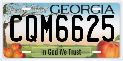 GA license plate CQM6625