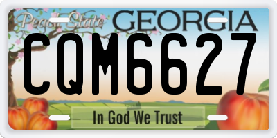 GA license plate CQM6627