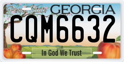 GA license plate CQM6632