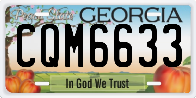 GA license plate CQM6633